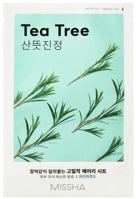 Missha Airy Fit Mască de față cu folie Tea Tree, 19 g