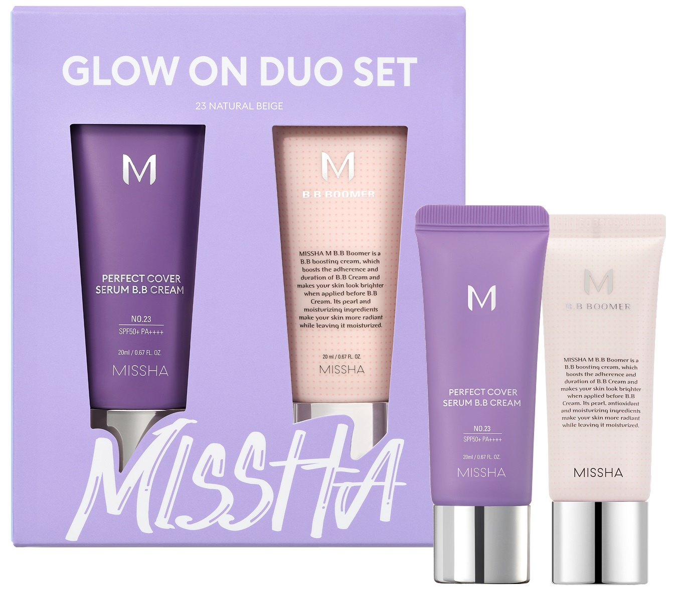 Missha Set - BB Cremă-ser №23 și Bază de machiaj, 2 х 20 ml