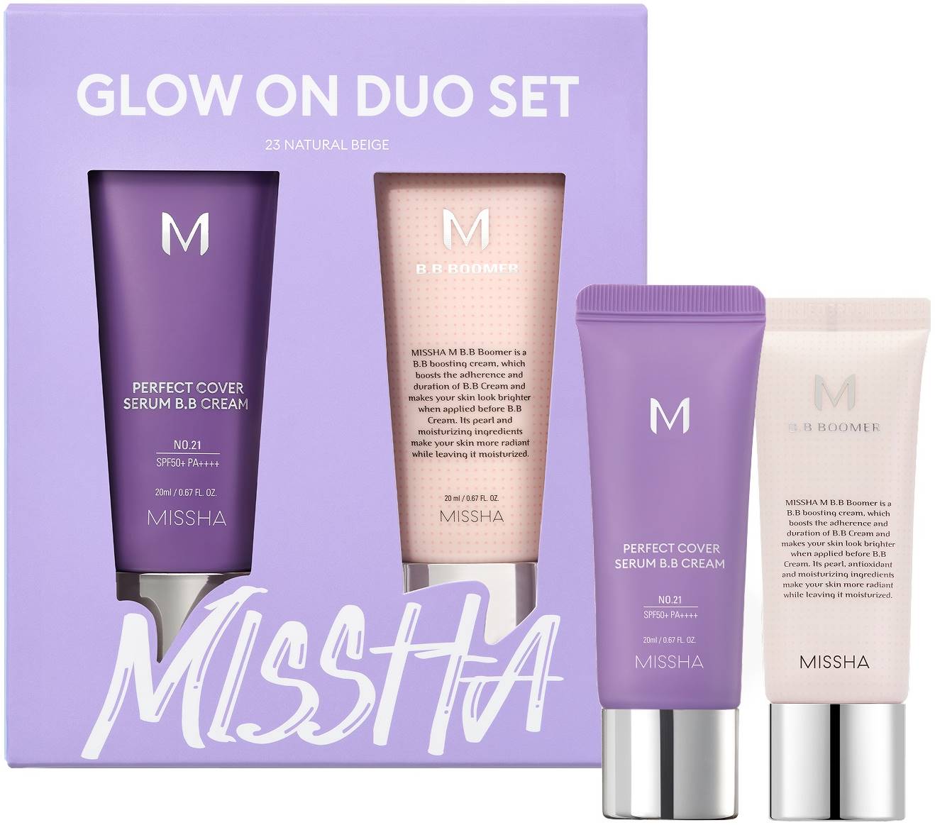 Missha Set - BB Cremă-ser №25 și Bază de machiaj, 2 х 20 ml