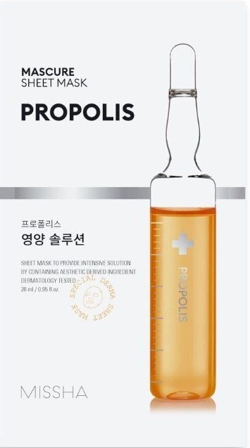 Missha Mascure Mască de față cu folie Nutrition Solution Propolis, 28 ml