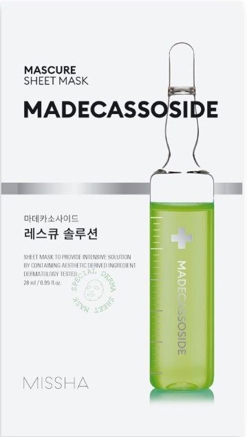 Missha Mascure Mască de față cu folie Rescue Solution Madecasoside, 28 ml