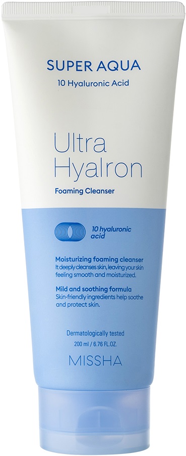 Missha Super Aqua Spumă de curățare 10x Ultra Hyalron, 200 ml