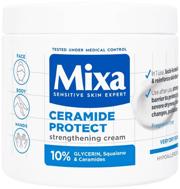 Crema cu efect fortifiant pentru fata si corp Ceramide Protect, 400 ml, Mixa - imagine 2
