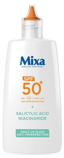 Mixa Fluid facial cu protecție solară Anti-Imperfection, SPF50+, 40 ml