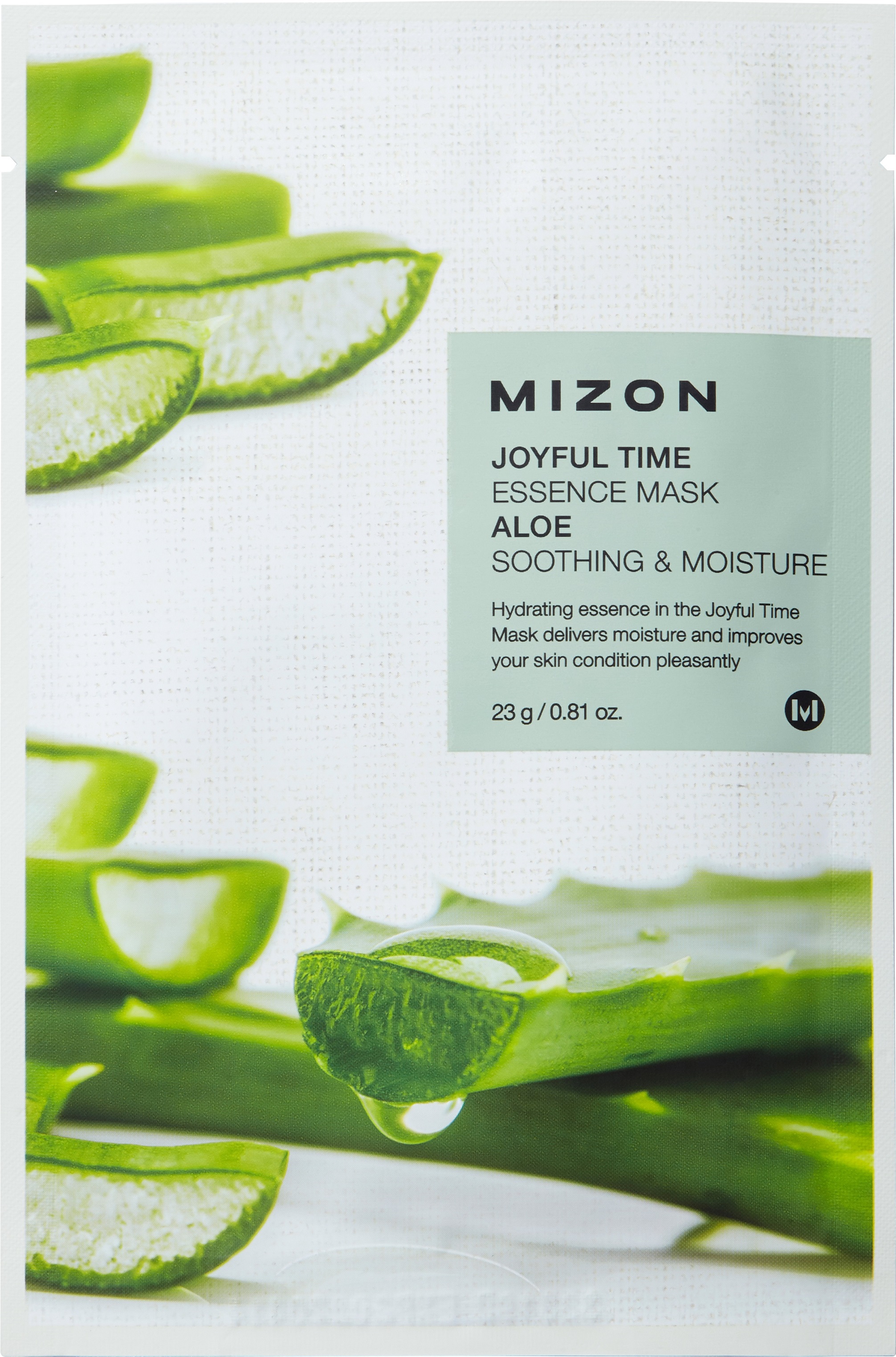 Mizon Joyful Time Mască de față cu folie Aloe, 23 g