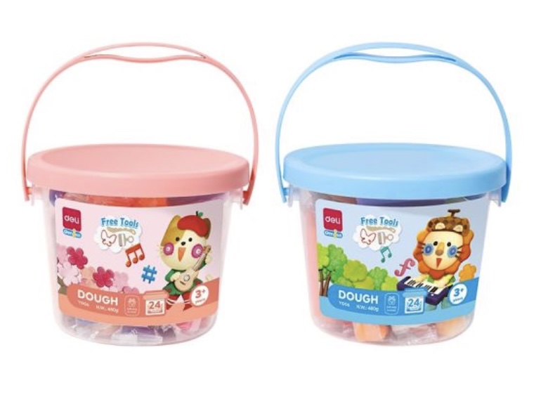 Plastilină Deli Genius Dough - EY006, 24 culori, sortiment