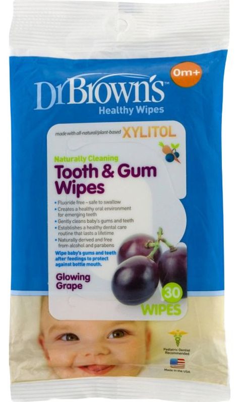 Șervețele umede pentru dinti si gingii Dr. Brown's, 30 buc.