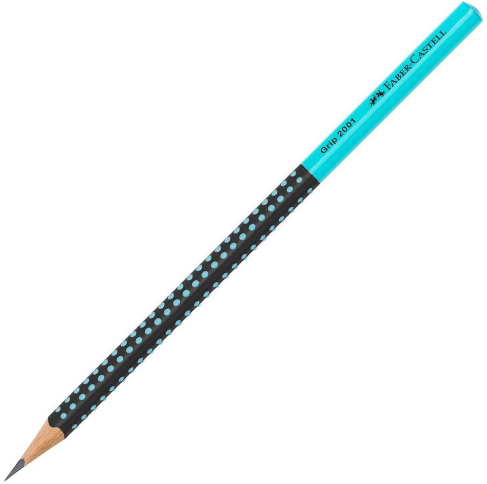 Creion Faber-Castell Grip - HB, negru si turcoaz