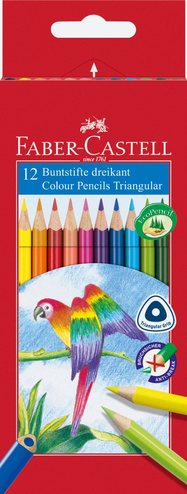 Creioane Faber-Castell - Triangular, 12 culori