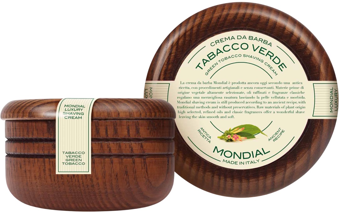 Mondial 1908 Cremă de bărbierit cu aromă de tutun verde, 140 ml