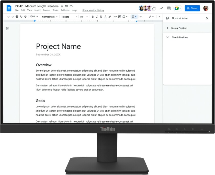 Monitor Lenovo - ThinkVision S22-4e, 21.5'', FHD, IPS, 100Hz, Anti-Glare