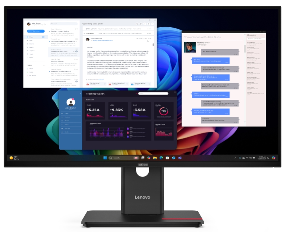 Monitor Lenovo - ThinkVision T27ud-40, 27'', 4K, IPS, Anti-Glare