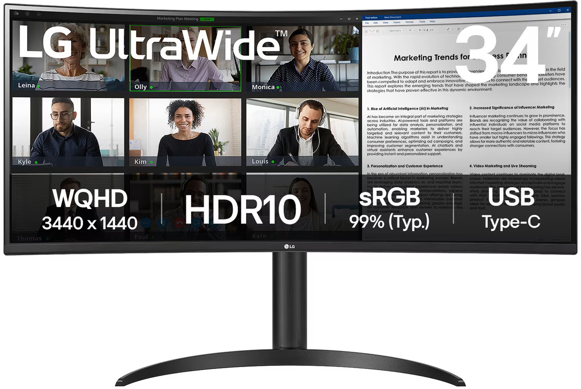 MONITOR 34 LG 34WR55QK-B.AEU MONITOR 34` LG 34WR55QK-B.AEU - imagine 2
