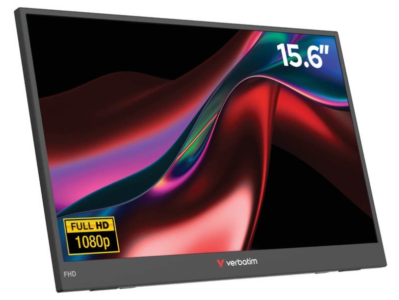 Monitor Verbatim - Portable, 15.6", FHD, LIGHT, negru