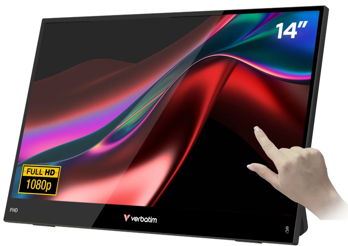 Monitor Verbatim - Portable Touch,14",  FHD, LIGHT, negru