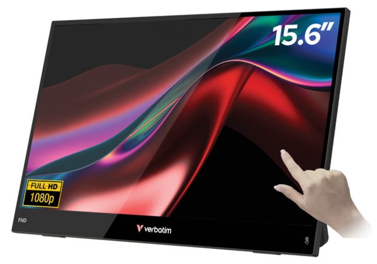 Monitor Verbatim - Portable Touch, 15.6", FHD, LIGHT, negru