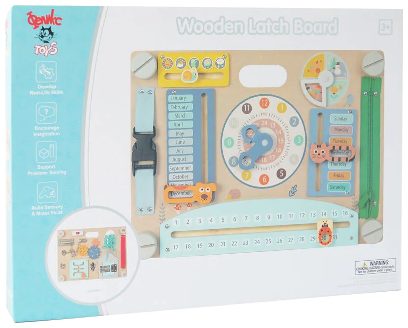 Placa de lemn Montessori Wooden - Cu mecanisme de deschidere, inchidere si blocare - TL813007