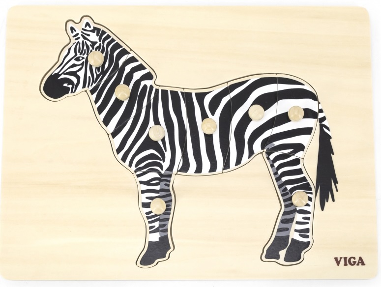 Puzzle educațional Montessori Viga - Zebra