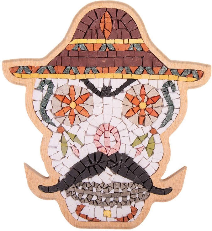 Mozaic de piatră Neptune Mosaic - Craniu mexican, cu mustață