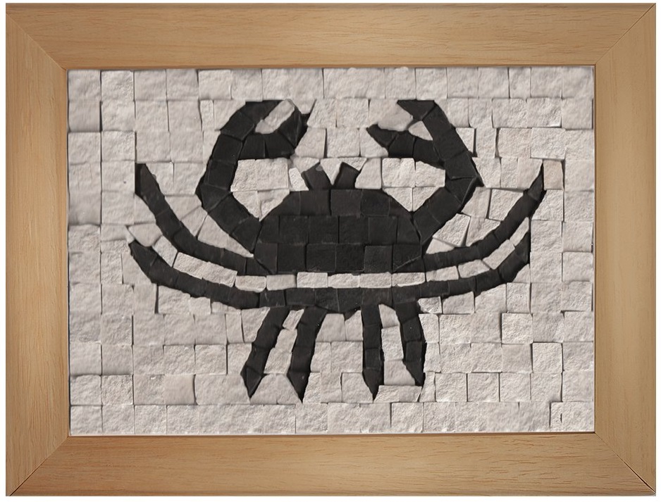 Mozaic de piatră Neptune Mosaic - Semn zodiacal Rac, cu ramă