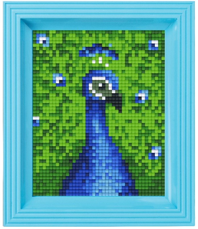 Mozaic cu ramă  Pixelhobby -Păun, kit clasic de pixeli