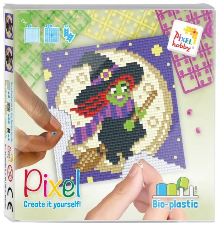 Mozaic cu ramă  Pixelhobby - Vrăjitoare, Kit Pixel Clasic