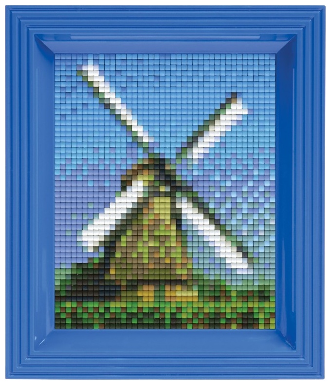Mozaic cu ramă  Pixelhobby - Moară de vânt, Kit Pixel Clasic