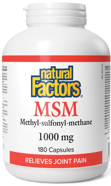MSM, 1000 mg, 180 capsule, Natural Factors