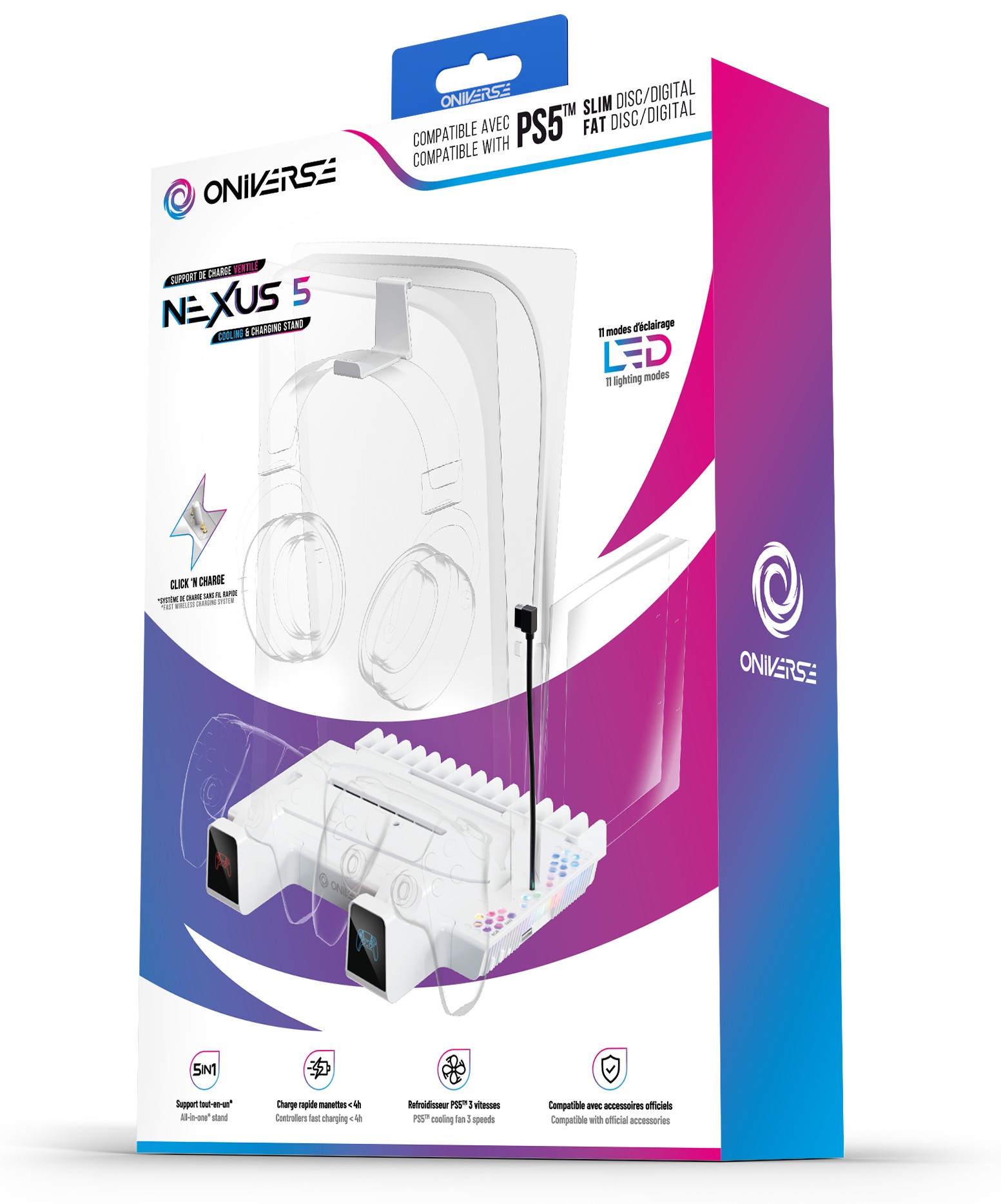 Suport multifuncțional Oniverse - Nexus 5 Cooling &amp; Charging Stand (PS5)
