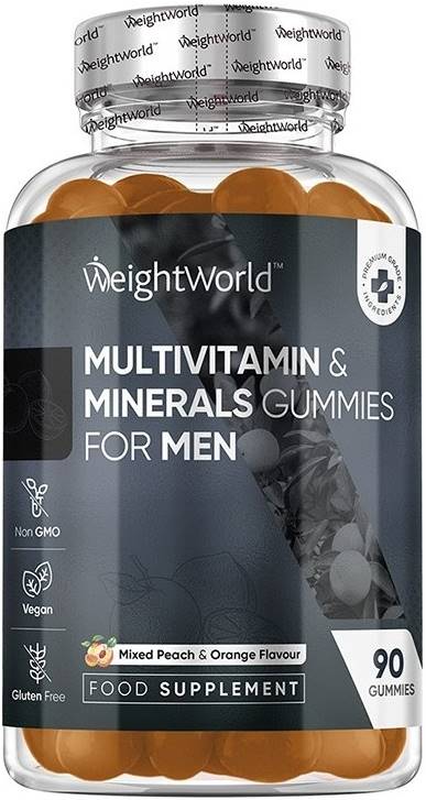 Multivitamin & Minerals Gummies For Men, 90 tablete de jeleu, Weight World