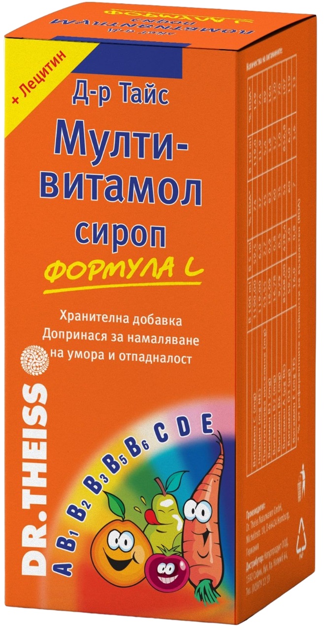 Dr. Theiss Formulă multivitamină L Sirop, 200 ml, Naturprodukt