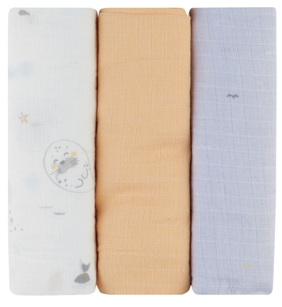 Prosoape de muselină KikkaBoo - Seally Me, 75 х 75 cm, 3 buc