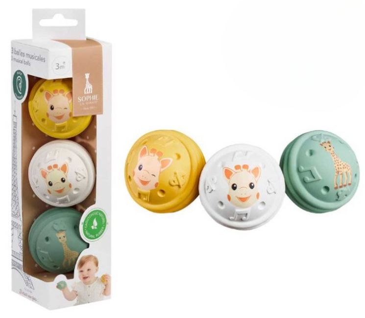 Mingi muzicale Sophie la Girafe -  3 buc