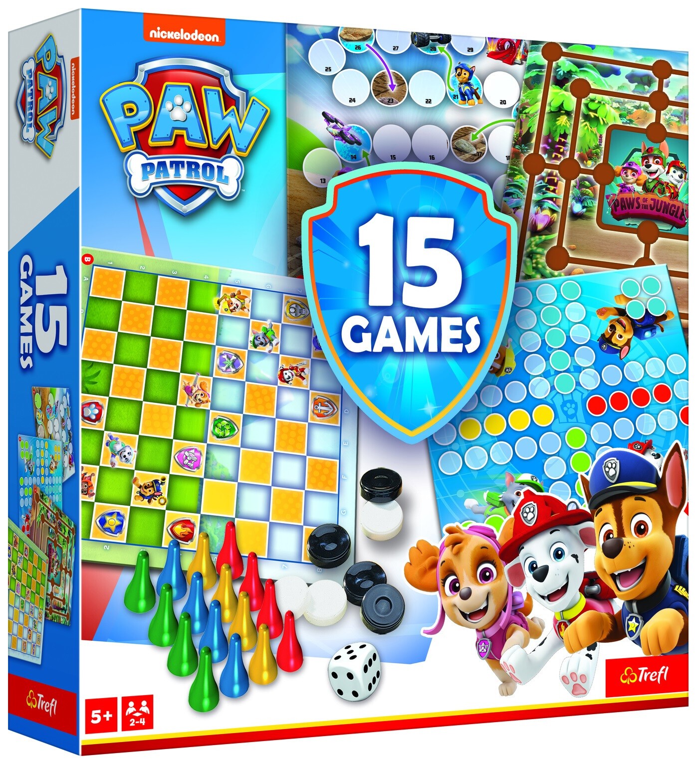 Joc de societate 15 în 1 - Paw Patrol - Pentru copii