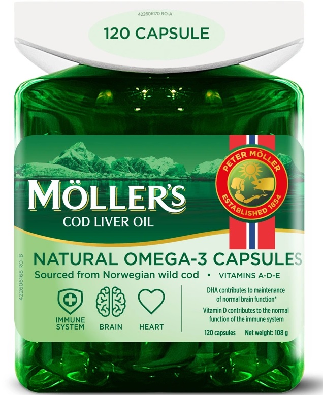 Ulei din ficat de cod, 120 capsule, Moller's - imagine 4