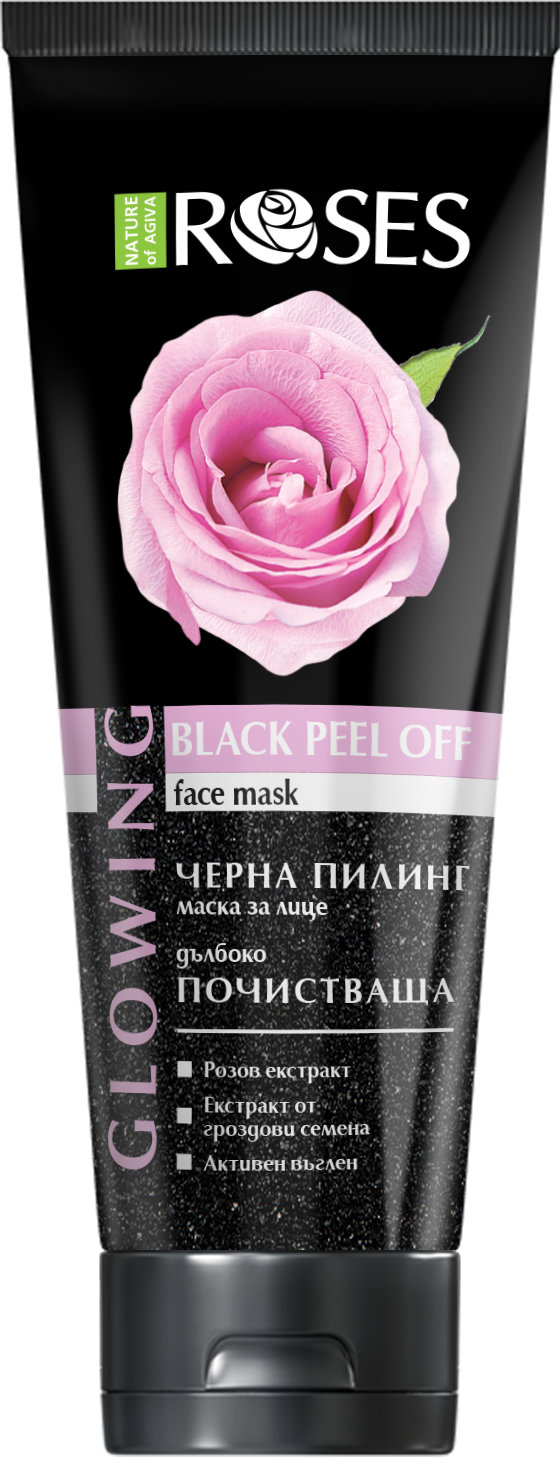 Nature of Agiva Roses Masca neagră de peeling pentru față, 150 ml