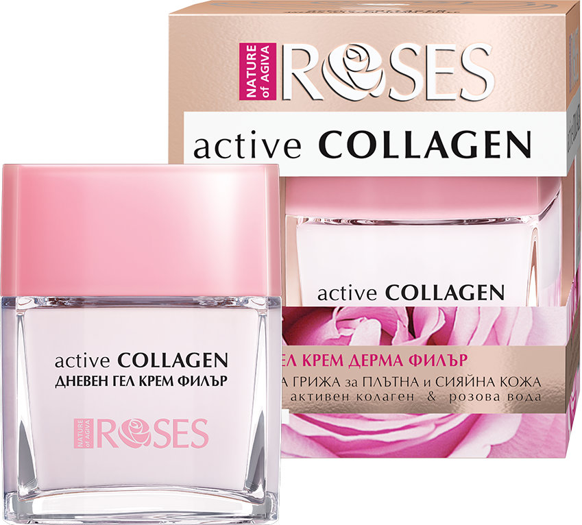 Nature of Agiva Roses Gel-crem de zi împotriva ridurilor Active Collagen, 50 ml