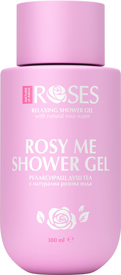 Nature of Agiva Roses Gel de duș relaxant cu apă naturală de trandafiri, 300 ml