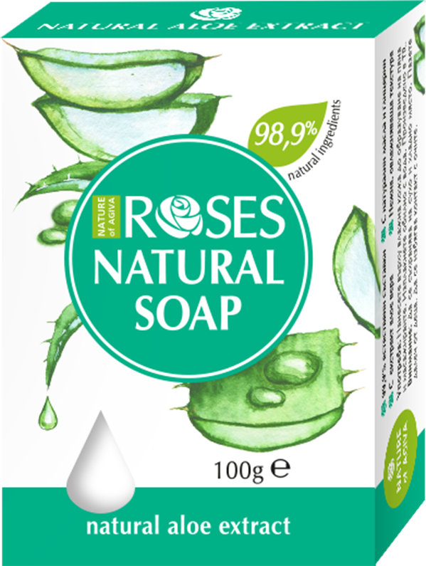 Nature of Agiva Roses Săpun cu extract de aloe vera, 100 g