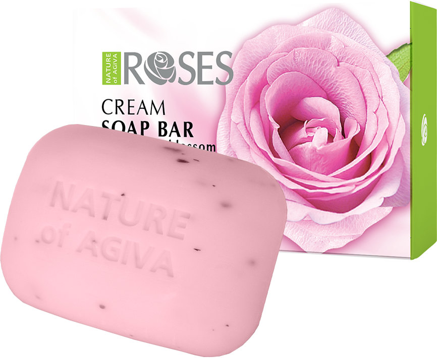 Nature of Agiva Roses Săpun cu culoare naturală a petalelor de trandafir, 75 g