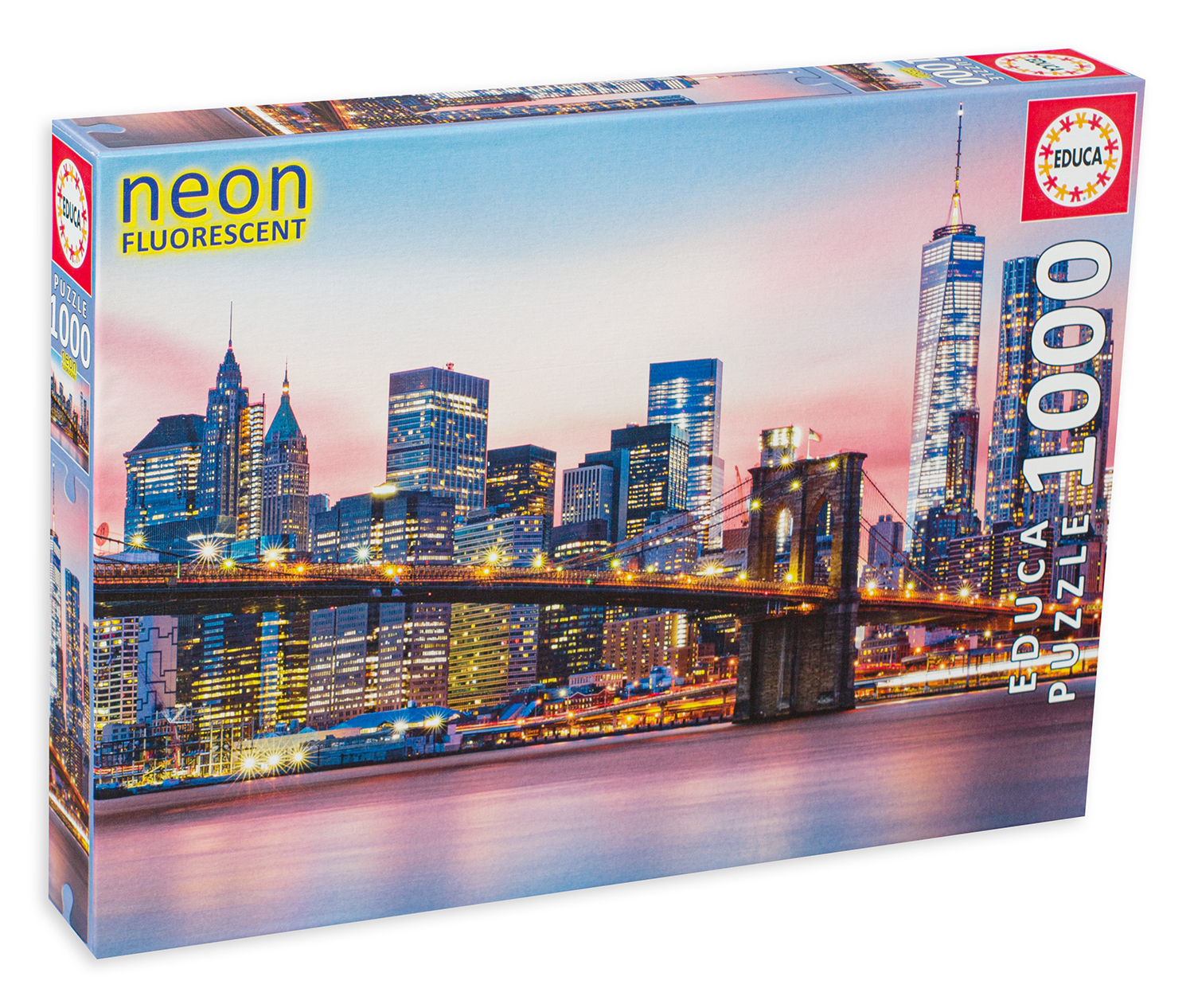 Puzzle neon Educa din 1000 de piese - Podul Brooklyn