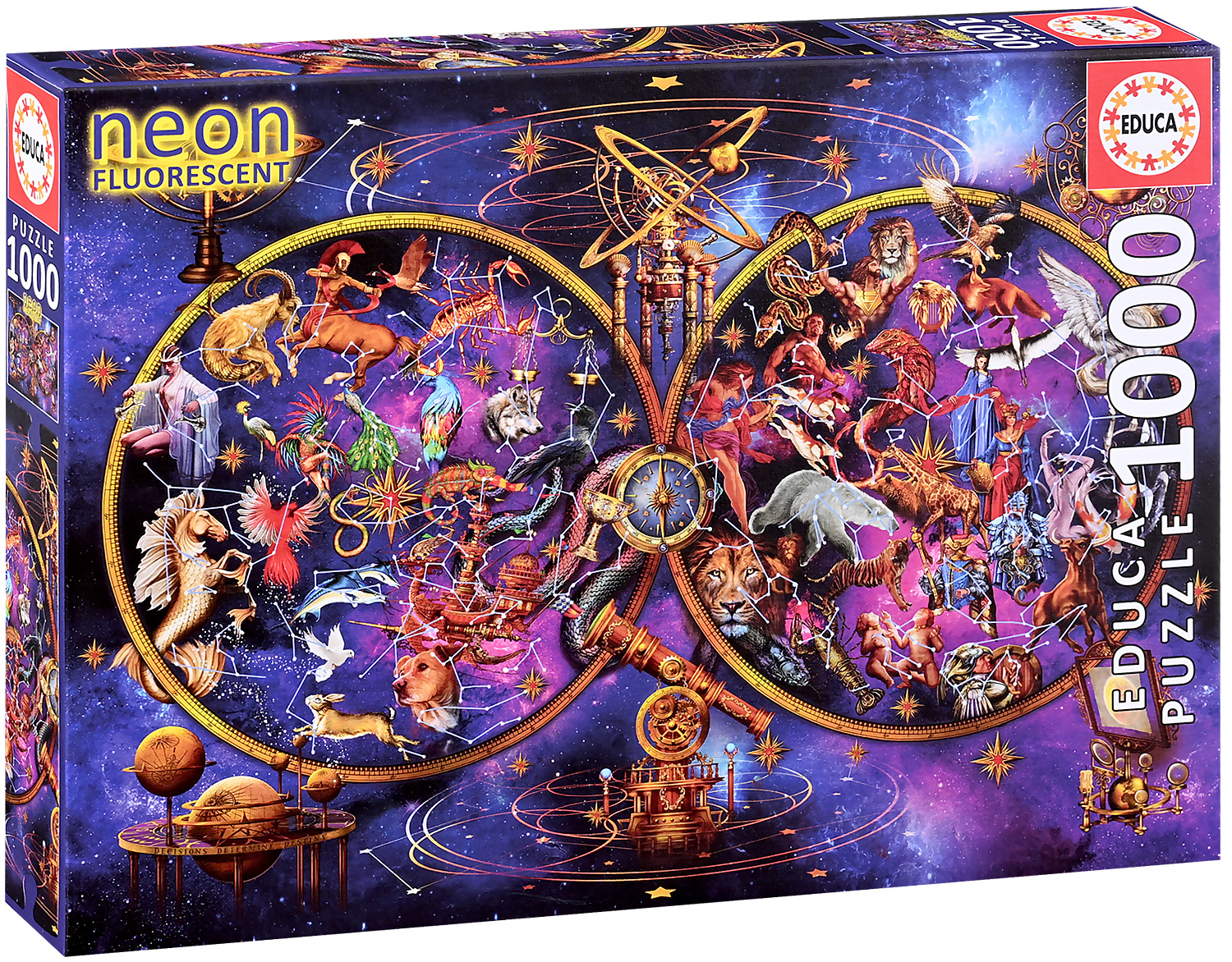 Puzzle neon Educa din 1000 de piese - Constelații