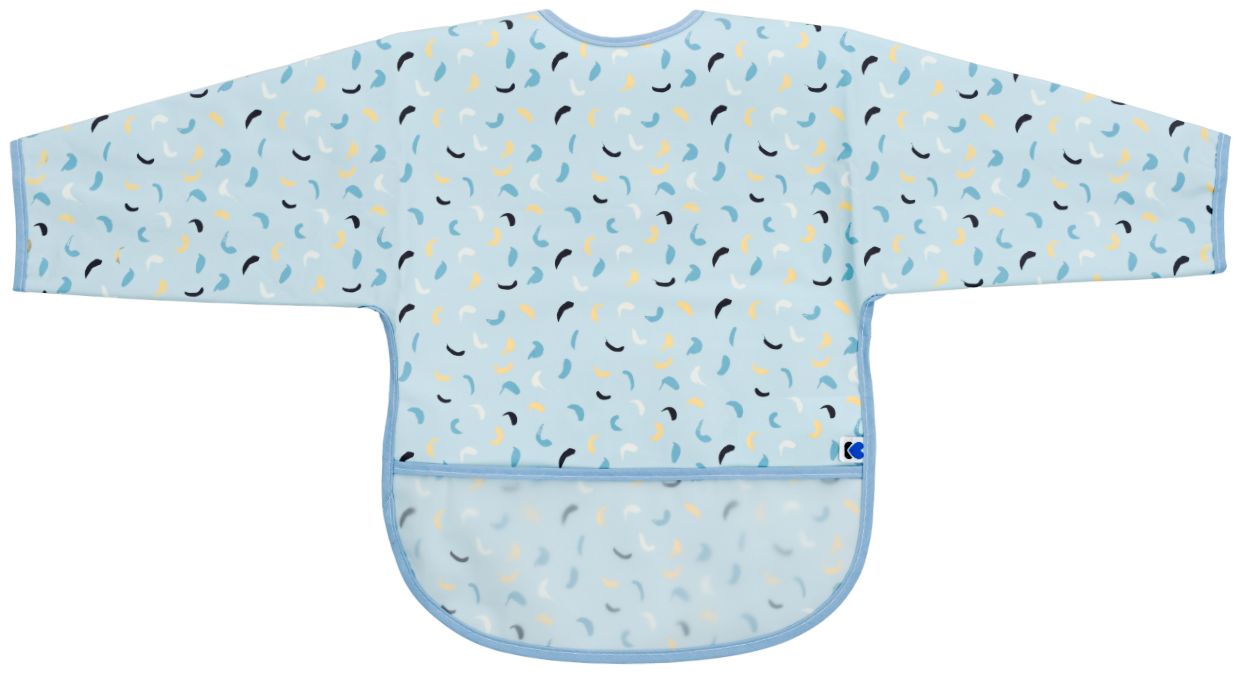 Bavetă impermeabila cu mâneci și buzunar KikkaBoo - Arty, Blue Pattern