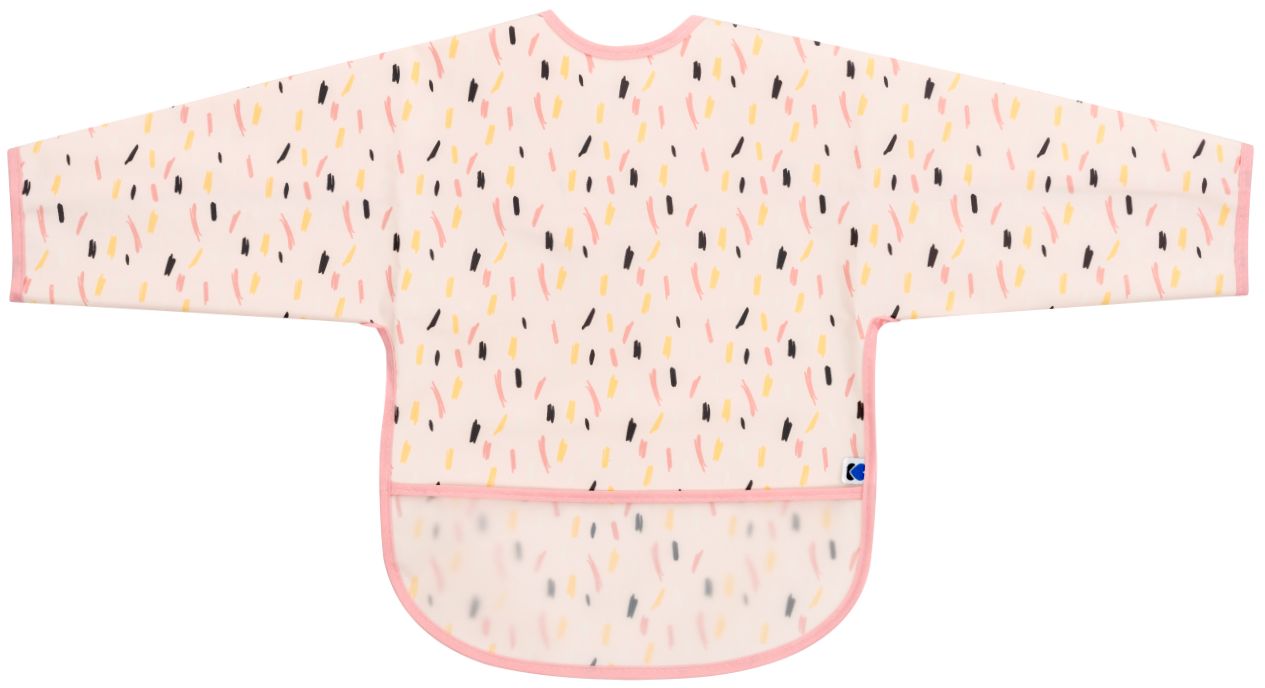 Bavetă impermeabila cu mâneci și buzunar KikkaBoo - Arty, Pink Pattern
