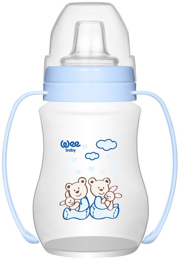 Cană antivarsare Wee Baby - 250 ml, albastră cu urși