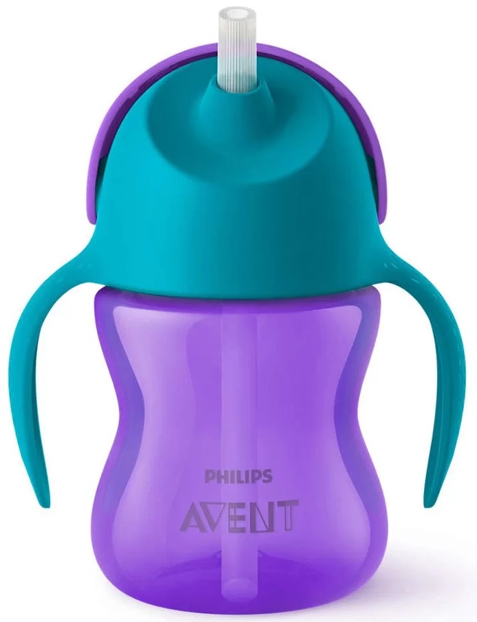 Cana cu pai flexibil Philips Avent, +9 luni, mov, 200 ml, SCF796/02, Philips - imagine 3