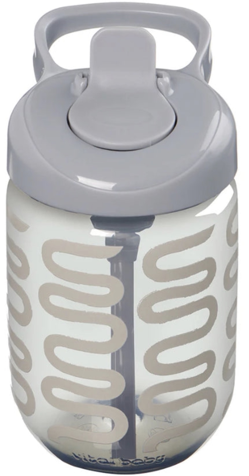 Cană anti-vărsare cu pai Vital Baby - Gri, 350 ml