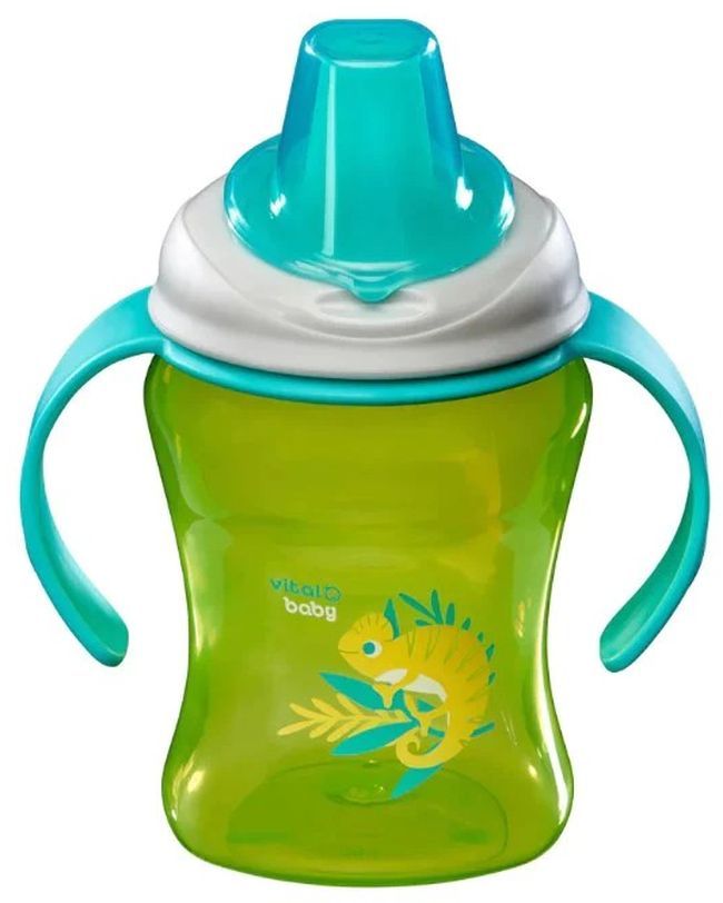 Ceașcă antiderapantă cu mânere detașabile Vital Baby - Verde, 260 ml
