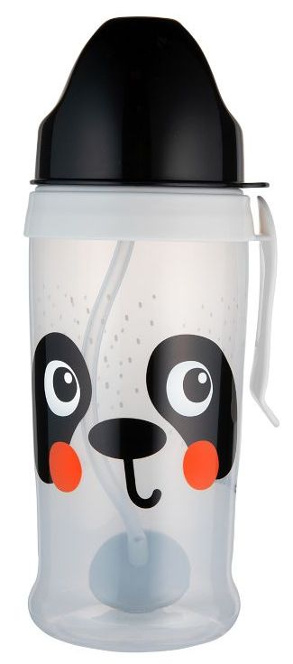 Cană anti-vărsare cu pai Canpol - BabiesBoo, 350 ml, alb