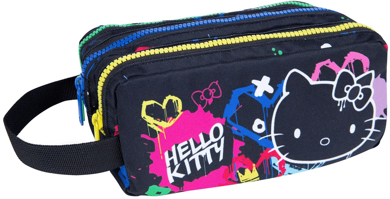 Penar Cool Pack Primus - Hello Kitty Neon Black, 3 fermoare și mâner